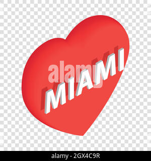 Amore Miami icona isometrica Illustrazione Vettoriale