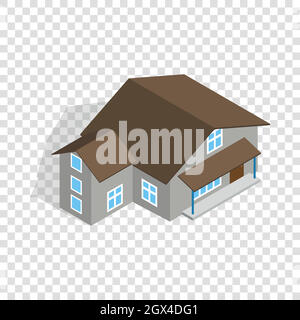 A tre piani di casa icona isometrica Illustrazione Vettoriale