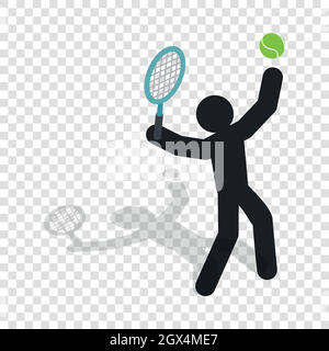 Giocatore di Tennis Icona isometrica Illustrazione Vettoriale