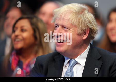 Manchester, Regno Unito. 4 ottobre 2021. Conferenza del partito conservatore 2021. Boris Johnson, 2021 Credit: Allstar Picture Library Ltd/Alamy Live News Foto Stock