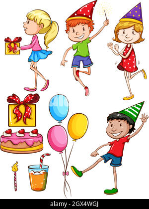 Una festa di compleanno Illustrazione Vettoriale
