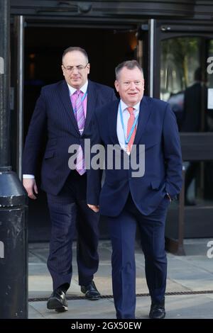 MANCHESTER, REGNO UNITO. OTTOBRE 4 Lord David Frost, Ministro di Stato (Gabinetto), il secondo giorno della Conferenza del Partito conservatore a Manchester Central, Manchester, lunedì 4 ottobre 2021. (Credit: MI News) Credit: MI News & Sport /Alamy Live News Foto Stock