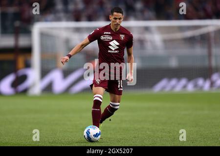 SASA Lukic del Torino FC in azione durante la Serie A match tra Torino FC e Juventus FC. Foto Stock