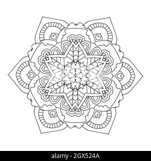 Mandala. Elementi decorativi etnici. Sfondo disegnato a mano. Islam, Arabo, motivi ottomani indiani EPS 10 Illustrazione Vettoriale