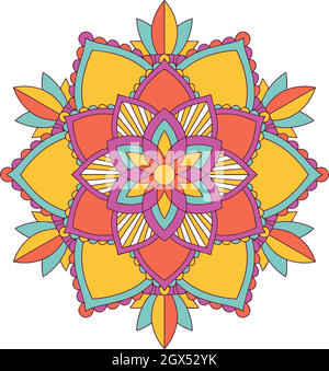 Design Mandala pattern in molti colori Illustrazione Vettoriale