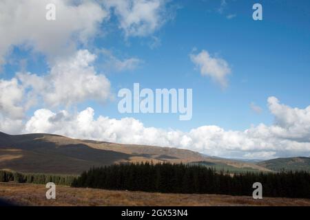 Vista attraverso la Big Water of Fleet Valley visto dalla cima delle cliniche di Dromore vicino Gatehouse of Fleet Dumfries e Galloway Scotand Foto Stock