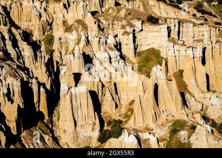 Modelli di roccia vulcanica nel distretto di Kula di Manisa, Turchia paese Foto Stock