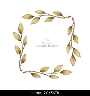 lunaria essiccata per matrimoni, orchidee, pampas erba corona floreale. Esotici fiori secchi, foglie di palma boho biglietto di invito. Cornice dima acquerello, fogliame Foto Stock