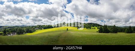 Panorama paesaggio nella regione di Vysocina - Highlands Region, repubblica Ceca Foto Stock