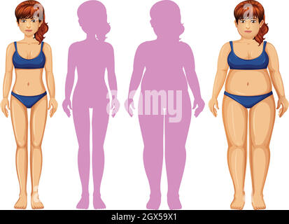 Corpo femminile e ombra Illustrazione Vettoriale