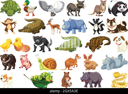 Set di carattere animale Illustrazione Vettoriale