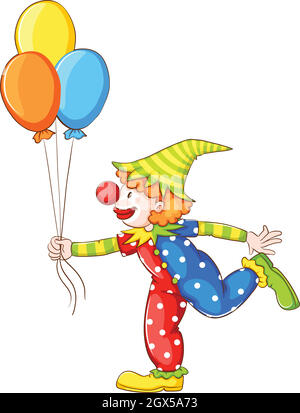 Semplice schizzo colorato di un clown Illustrazione Vettoriale