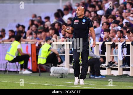 Stadio Artemio Franchi, Firenze, 03 ottobre 2021, Luciano Spalletti (Capo Coach Napoli) durante ACF Fiorentina vs SSC Napoli - piede italiano Foto Stock