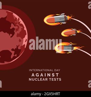 Giornata internazionale contro i test nucleari Illustrazione Vettoriale