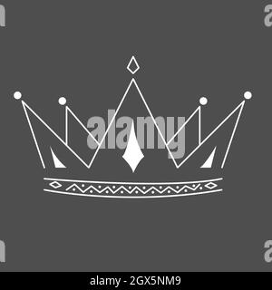 Disegnato a mano la corona di un re o regina in bianco e nero Foto stock -  Alamy