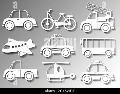Diversi tipi di trasporto Illustrazione Vettoriale