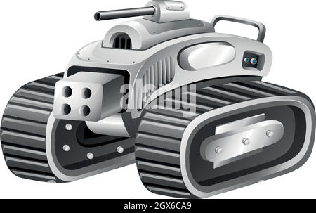 Un robot moderno su sfondo bianco Illustrazione Vettoriale