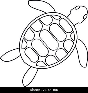 Icona tartaruga, stile contorno Illustrazione Vettoriale