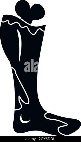 Gamba Zombie icona, stile semplice Illustrazione Vettoriale