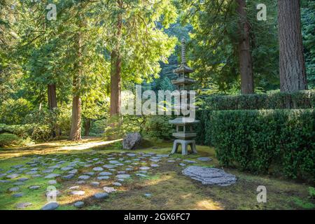 Giardino giapponese con sabbia ad albuquerque, nuovo messico Foto Stock