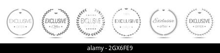 Offerta esclusiva Set etichette Grey Laurel Wreath Illustrazione Vettoriale