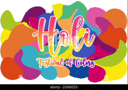 Happy Holi festival poster design con sfondo colorato Illustrazione Vettoriale