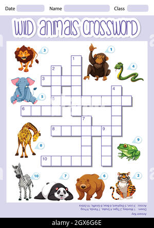 Animali fattoria cruciverba puzzle per giochi per bambini Immagine e  Vettoriale - Alamy