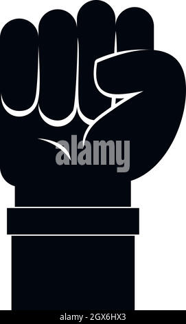 Icona del pugno, stile semplice Illustrazione Vettoriale