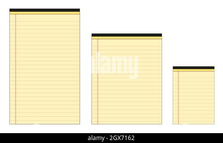Blocco note giallo con linee in tre dimensioni - Illustrazione vettoriale Illustrazione Vettoriale
