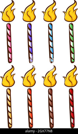 Set di candele Illustrazione Vettoriale