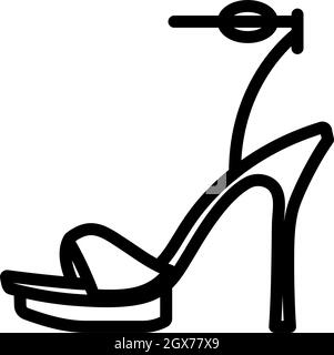 Donna High Heel Sandal icona Illustrazione Vettoriale
