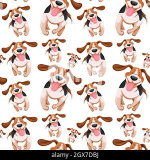 Sfondo senza cuciture con cani piccoli Illustrazione Vettoriale