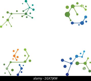 modello di icona del vettore del logo molecule Illustrazione Vettoriale
