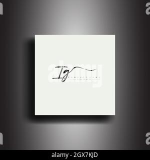 IG Signature style monogramma.icona di scrittura calligrafica e vettore di scrittura a mano Illustrazione Vettoriale