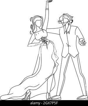 Ballerini Danza e Danza Flamenco Vector Illustrazione Vettoriale