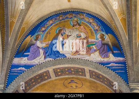 Murale - Santuario di Monte Cassino - St Meinrad - Indiana Foto Stock