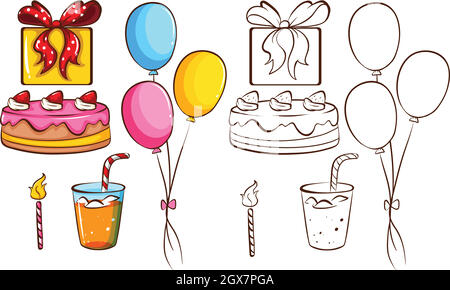 Una festa di compleanno Illustrazione Vettoriale