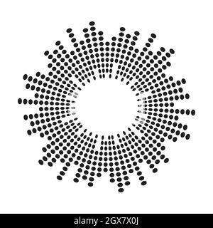 Abstract Equalizzatore musica suono wave vettore cerchio icona simbolo. logo design, round icona linea, cerchio voce, elementi di sfondo, illustrazione Illustrazione Vettoriale