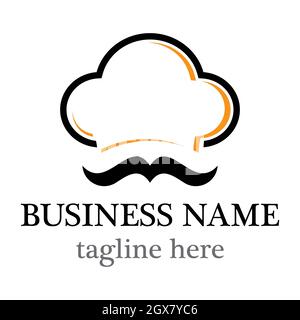 Icona vettore modello logo Chef Foto Stock