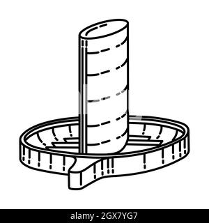 Lapidazione al-Aqba fa parte del culto musulmano attività disegnata a mano icona insieme Vector. Illustrazione Vettoriale