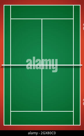 Campo da tennis dall'alto Illustrazione Vettoriale