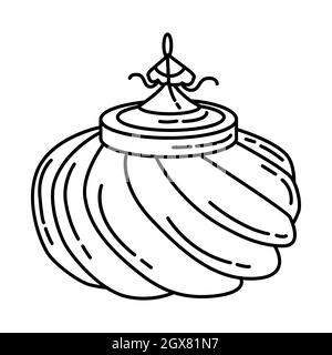 Ottoman Sultan Hat parte di oggetti storici musulmani disegnati a mano icona set Vector. Illustrazione Vettoriale