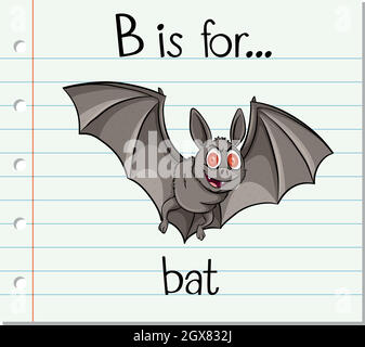 La lettera B della scheda flash è per BAT Illustrazione Vettoriale