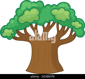 Albero grande con molti rami Illustrazione Vettoriale