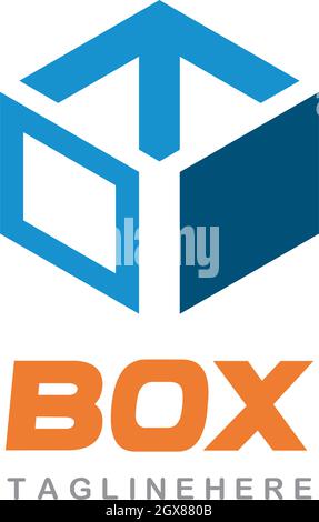 Modello di icona vettoriale con logo Box Illustrazione Vettoriale