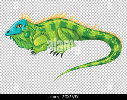 Lucertola selvaggia su sfondo trasparente Illustrazione Vettoriale