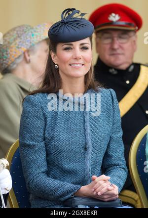 Catherine, Duchessa di Cambridge visita il Vernon Park durante una visita Diamond Jubilee a Nottingham. Foto Stock