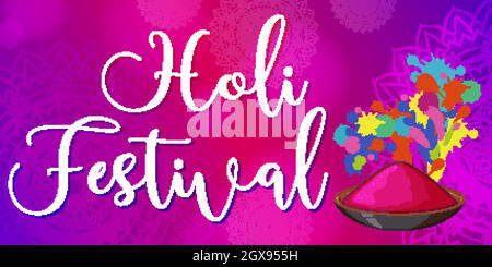 Happy Holi festival poster design con sfondo colorato Illustrazione Vettoriale