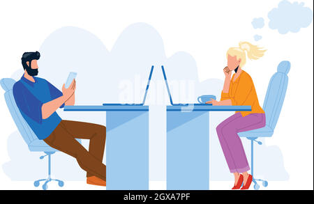 Procrastinare i colleghi degli impiegati Vector Illustrazione Vettoriale