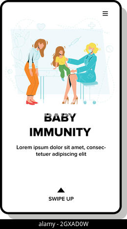 Baby Immunity Exquisendo Doctor in Clinic Vector Illustrazione Vettoriale